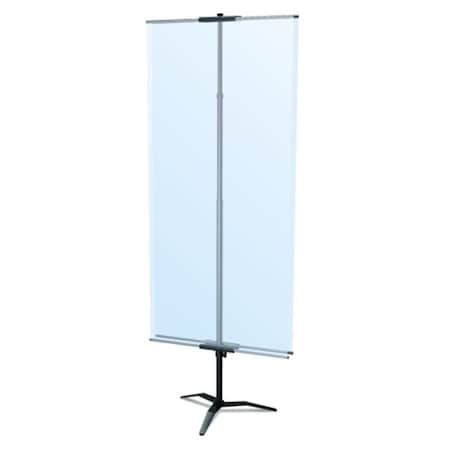 Testrite Visual Products Testrite Visual Products BN3-TB-S Classic Banner Stands 36 in. Classic Banner Stand with Travel Base- Silver BN3-TB-S